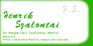 henrik szalontai business card